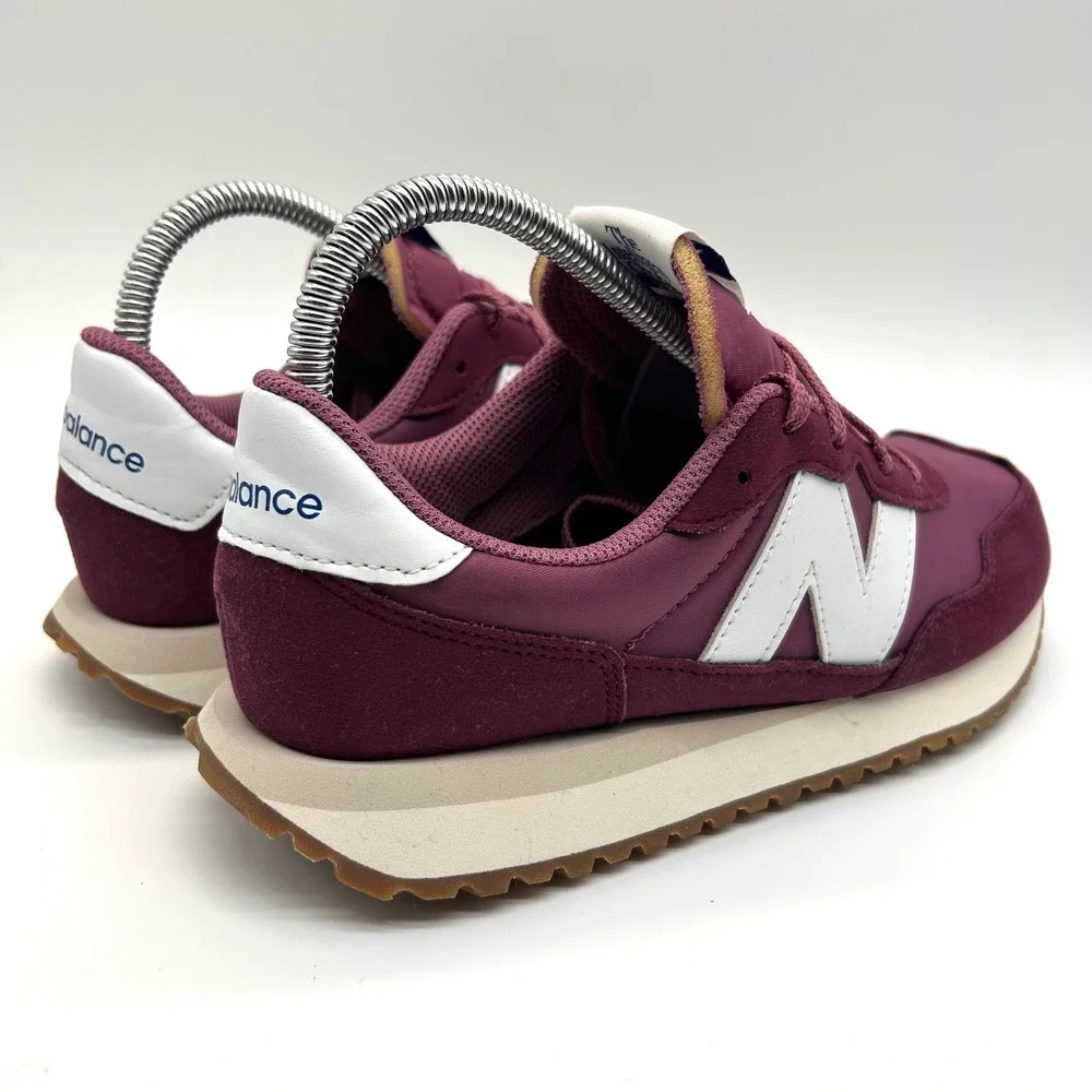 New‎ Balance 237 Shoes Big Kids 6 Burgundy White Suede Retro Sneakers Gum Sole